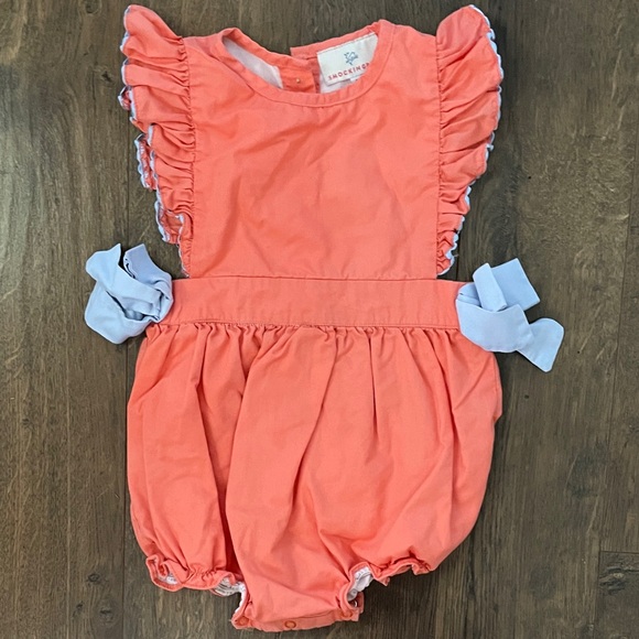 Smocked Kids Coral One Piece - Picture 1 of 3